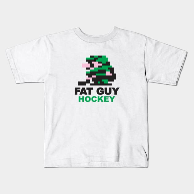 Fat Guy Hockey Kids T-Shirt by gogamego